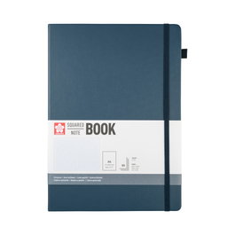 Sakura Carnet à couverture rigide, papier quadrillé, A4, Indigo Foncé